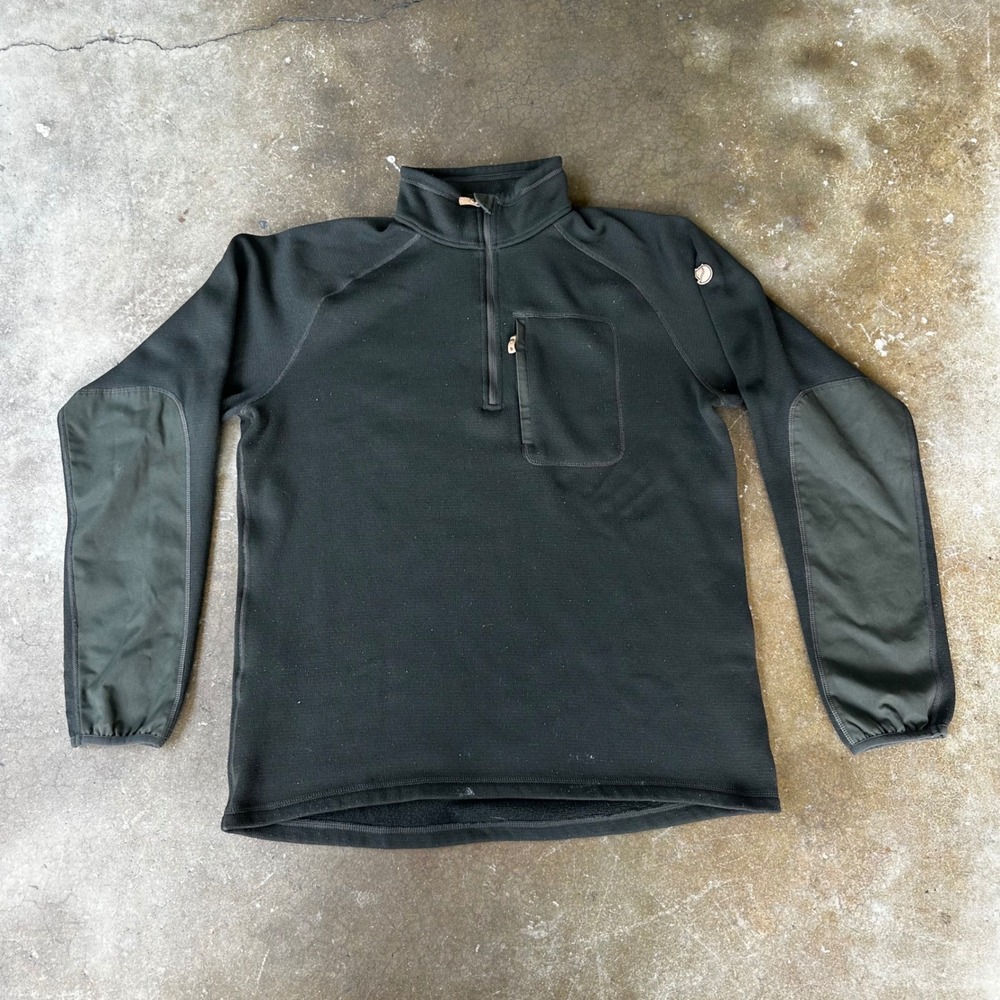 Fjallraven Ovik Fleece Half Zip Mens Medium Green Fleece G-1000 Pullover 87154